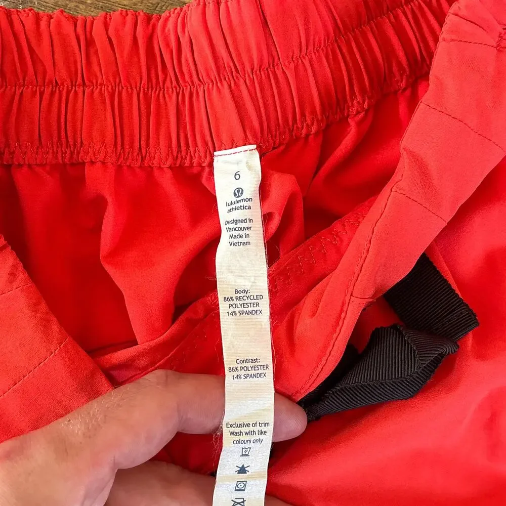Lululemon Spring Break Away Short Red Coral Cuffed Athletic Shorts Women's 6